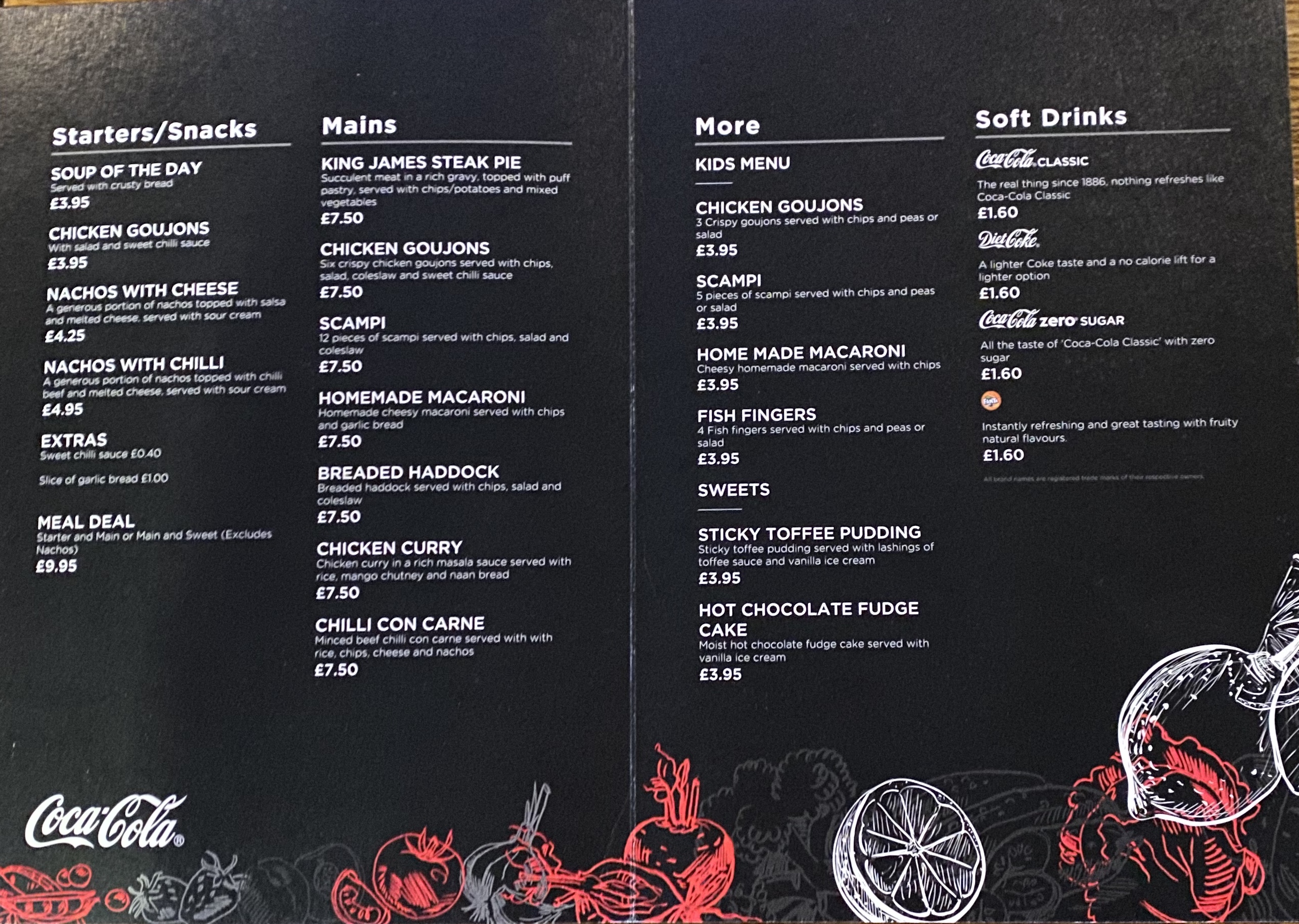 drapers bar and kitchen menu